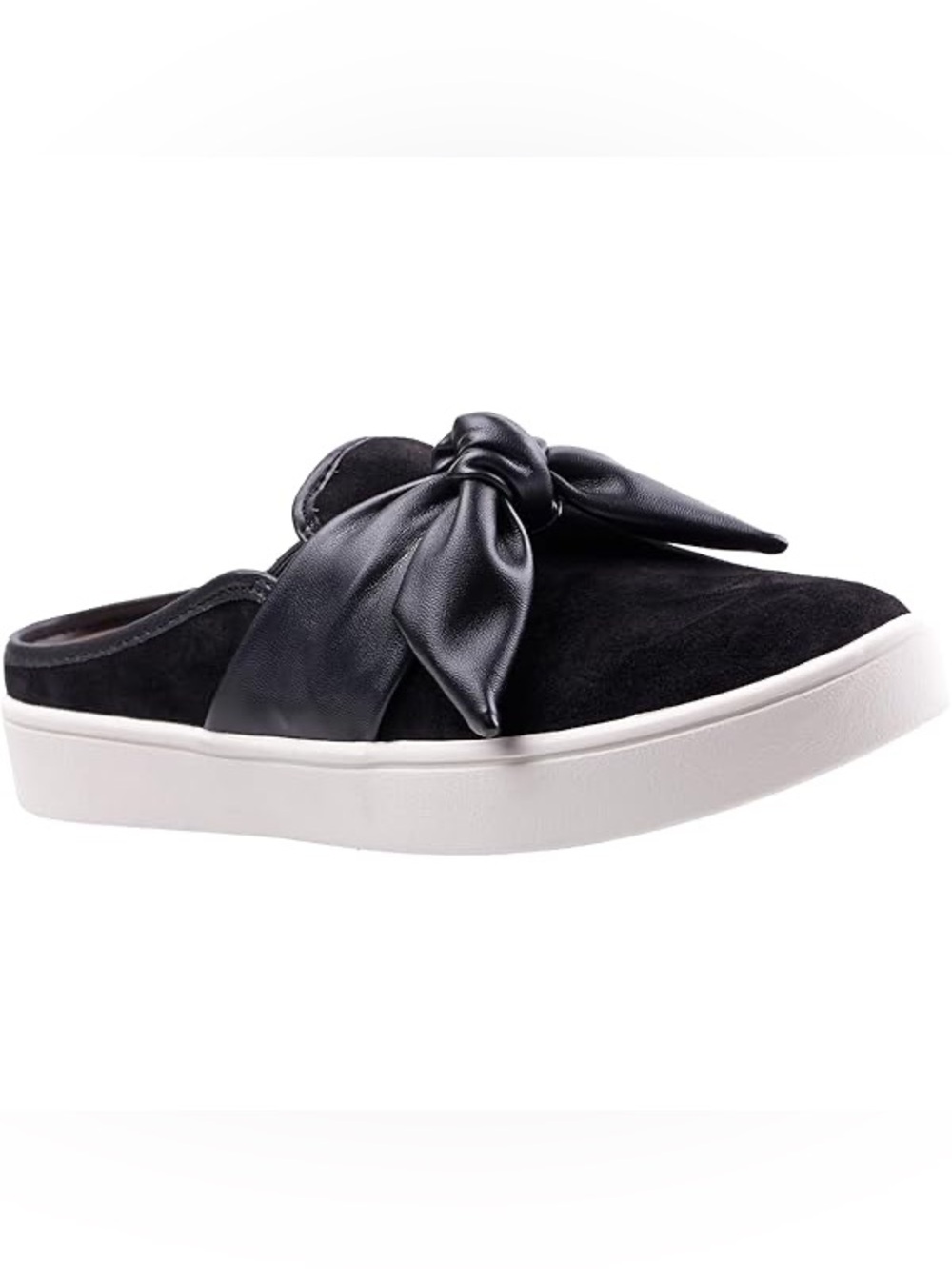 Spenco Women’s Barbados Orthopedic Suede Bow Black Slip On Shoe